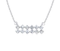 Gloriously Crystal Silver Necklaces SPE-3683
